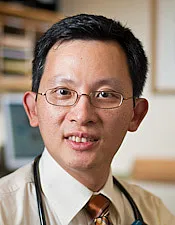 POP FW 2009 story titled, Advances in Cord Blood Stem Cell Transplantation. Photo of DFCI Vincent Ho, M.D.  and his patient Jaime Luo (consent # 2318)